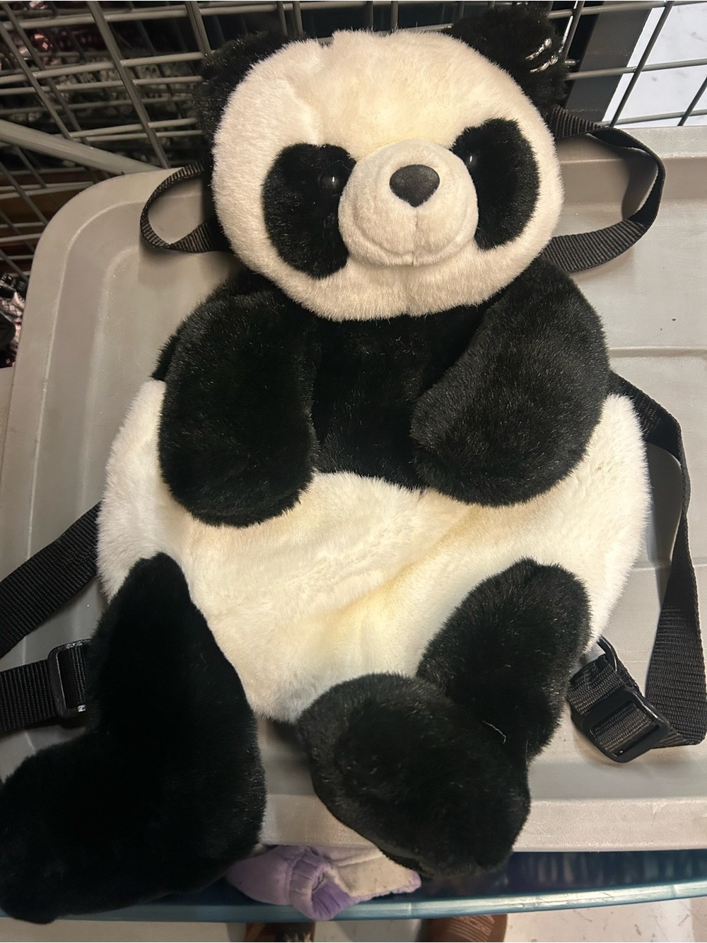 SO CUTE soft Plush Panda 🐼 high capacity Backpack - Black & White